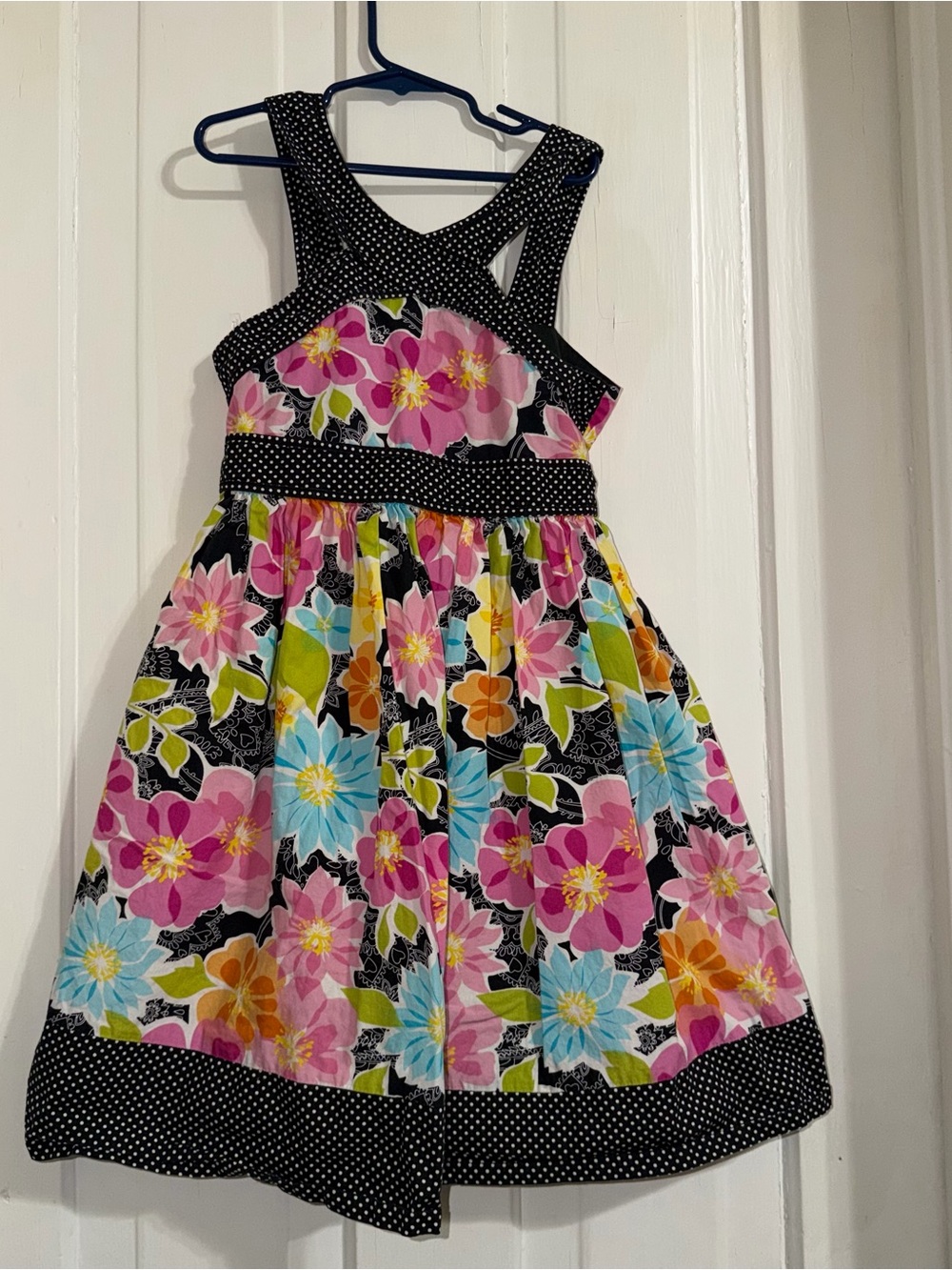 Bonnie Jean Black Floral size 10 Dress with Flowers‎ sun dress